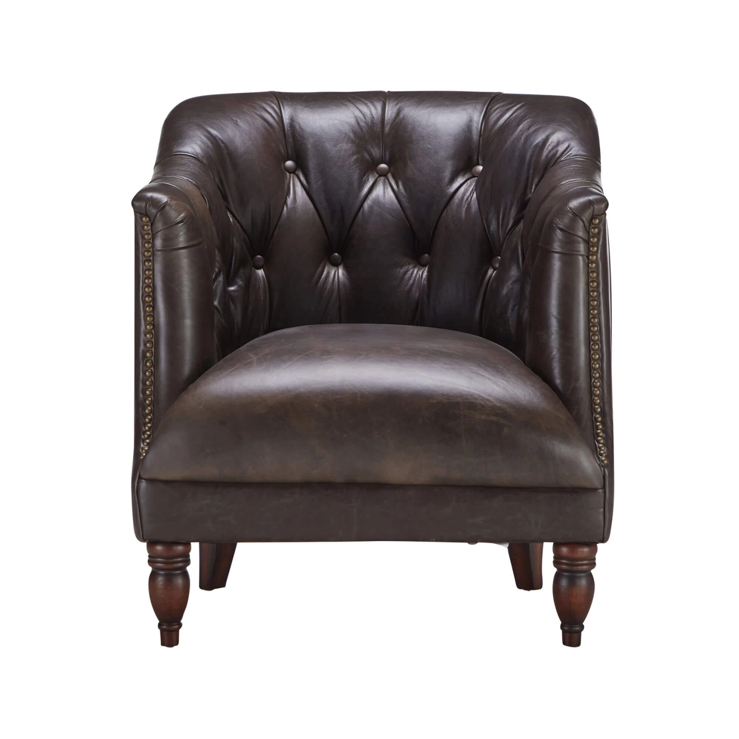 At The Helm Henson Dark Brown Leather Accent Chair 1 At The Helm Henson Dark Brown Leather Accent Chair