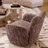 Eichholtz Merida Swivel Chair In Sonata Red Boucle Fabric