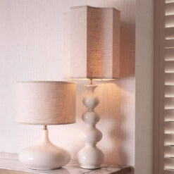 Eichholtz Jones Crackled Table Lamp & Linen Shade