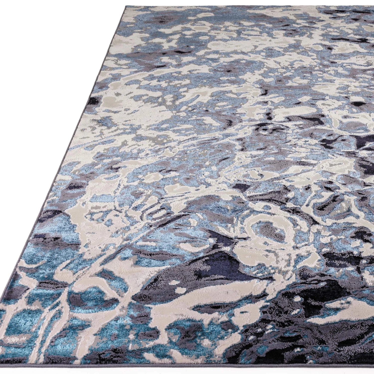 Aurora Foam Metallic Blue 160 X 230cm Rug 3 Aurora Foam Metallic Blue 160 X 230cm Rug - Image 3