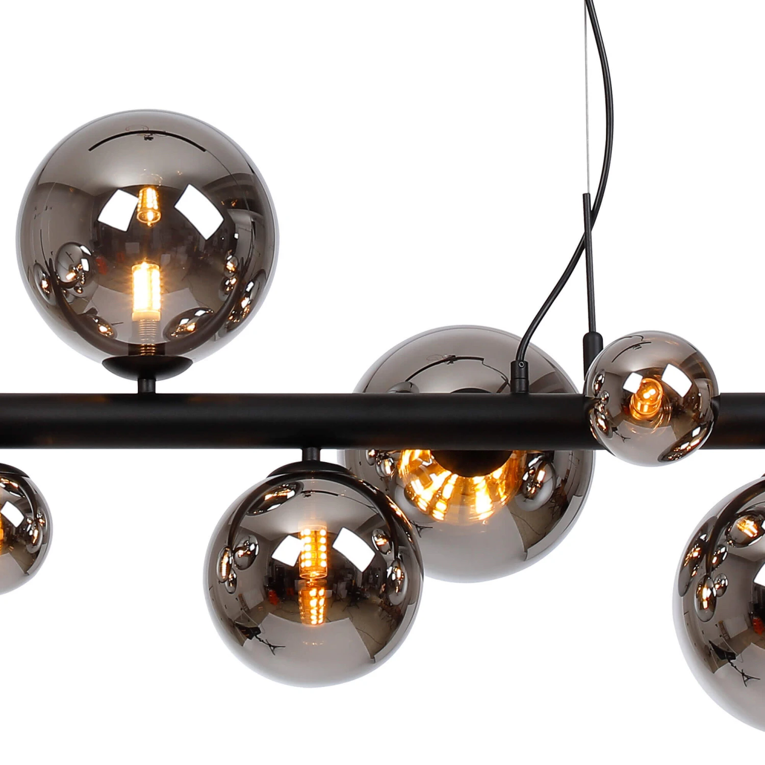Miyako Satin Black & Chrome 9 Light Bar Pendant 3 Miyako Satin Black & Chrome 9 Light Bar Pendant - Image 3