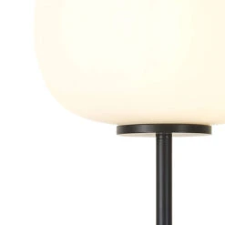 Henrik Matt Black & Frosted White Medium Oval Glass Floor Lamp -Housingunits eae8dca175b7dad36b0f73e2f2f22a38