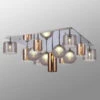 Delia Polished Chrome & Mixed Glass 13 Light Flush Ceiling Light