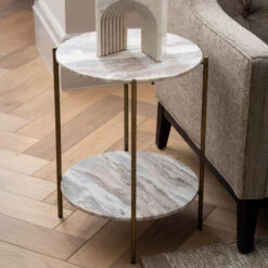 Libra Toronto Round Marble Side Table