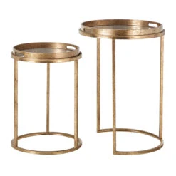 Libra Vienna Atlas Set Of 2 Side Tables In Antique Gold -Housingunits ebee72b8880055dc661075e97c35b230