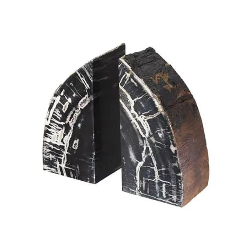 Eichholtz Opia Set Of 2 Petrified Wood Bookend 4 Eichholtz Opia Set Of 2 Petrified Wood Bookend - Image 4