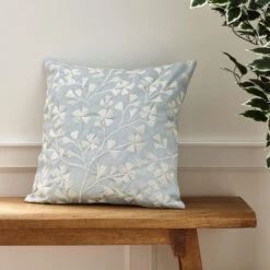Brooke Floral Duck Egg Cushion