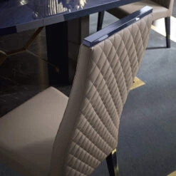 Celeste High Gloss Cobalt Blue 196cm Extending Dining Table & 6 High-Back Grey Faux Leather Chairs -Housingunits edc3f3729fb9ba93dc2bcc38348ed196 1