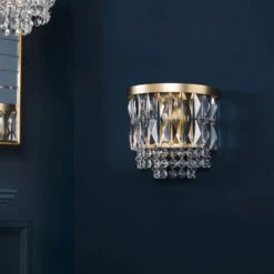 Laura Ashley Rhosill Matt Gold & Crystal Wall Light -Housingunits ee6452ab9391a4d49c7107d63dbe413b