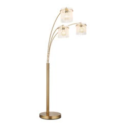 Icelle Matt Gold & Opal Fade Glass Rods 3 Light Floor Lamp