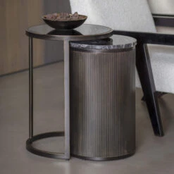 Libra Belvedere Black Nesting Side Tables