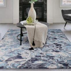 Aurora Foam Metallic Blue 200cm X 290cm Rug