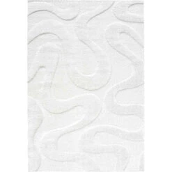 Cleo Wave Cream Textured Rug Collection