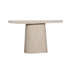 Glass House Solna 140cm Travertine Effect Console Table -Housingunits f256cb54cc8e7a4333768164ab684c3d