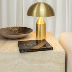 Marius Faux Travertine Side Table -Housingunits f2e04db8fe256392a37f311ec3e03f8f