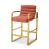 Eichholtz Olsen Orange Fabric Counter Bar Stool
