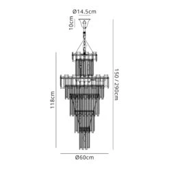 Annas French Gold & Champagne Crystal Glass 17 Light Tall Pendant -Housingunits f36c00f5cb419034f74452bfc46d50f0