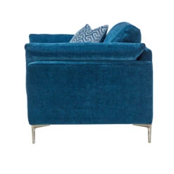 Michelle Blue Fabric Snuggler Sofa -Housingunits f3d5503ec7b0412165b16f4c321c0558