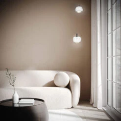 Roller White Rise & Fall Fish Eye Pendant Light
