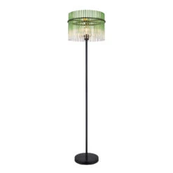 Icelle Matt Black & Green Fade Glass Rods Floor Lamp
