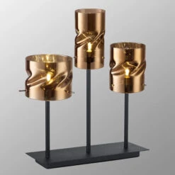 Delia Copper Twist 3 Light Touch Table Lamp