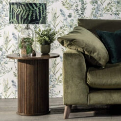 Annika Smoked Oak Slatted Round Side Table