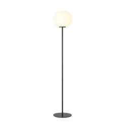Henrik Matt Black & Frosted White Medium Oval Glass Floor Lamp -Housingunits f66baf35f65ae4e0082eb8548c5ae6db