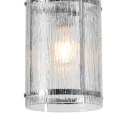 Alonza Polished Chrome & Clear Rippled Glass Pendant Light -Housingunits f6f9b444b1f08906e765b2a7b1bc9ee7