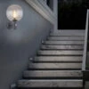 Globe Anthracite & Smoked Motion Sensor LED Outdoor Wall Lamp