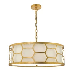Epstein Gold & Ivory 4 Light Pendant -Housingunits f7fdf48bd2a877add6e335afc0e0b8b9