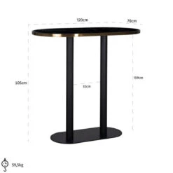 Zanzibar Oval Black Marble Effect Bar Table -Housingunits f841c3f2beada3a4a259e092fd8bc56d
