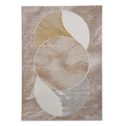 Creation Circle Trio Gold And Beige 160x230cm Rug -Housingunits f9aaba9051999e8cb987fbca0e3ebd47