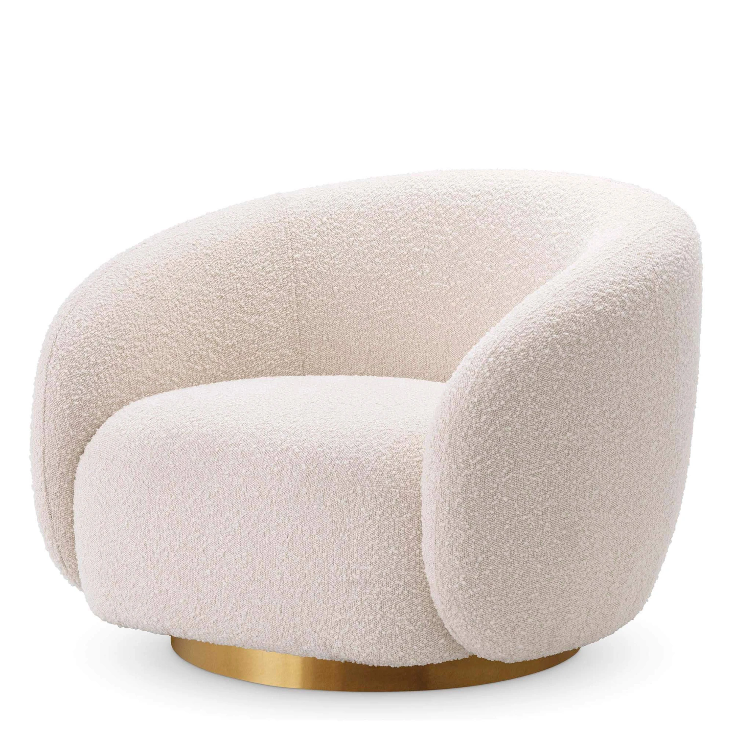 Eichholtz Brice Boucle Swivel Chair In Cream 1 Eichholtz Brice Boucle Swivel Chair In Cream