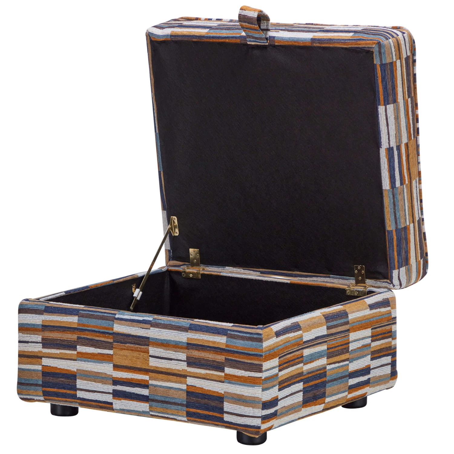 Penny Navy & Gold Storage Footstool 3 Penny Navy & Gold Storage Footstool - Image 3