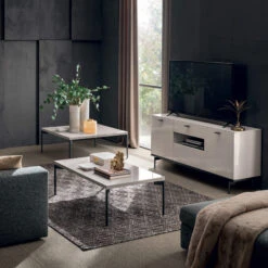 Caren High Gloss Pearl Line Rectangular Coffee Table -Housingunits fa5d976eaef2be27232edf5136d4a886