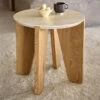 Dansgard Travertine-Effect Oak Side Table
