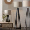Whitby Matt Black Wood 4 Legged Floor Lamp Base