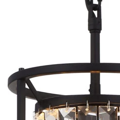 Samraat Satin Black & Crystal 1 Light Pendant -Housingunits faf9425dd25dc7d856d4a00b3f535ba5 1
