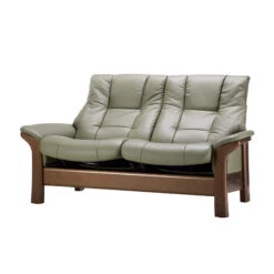 Stressless Buckingham 2 Seater Recliner Sofa In Paloma Shadow Green & Walnut -Housingunits fb0c79052b043323846d5e4fc9730d80