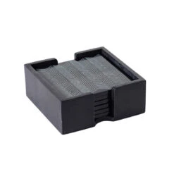 Libra Kota Etched Black Bone Coasters