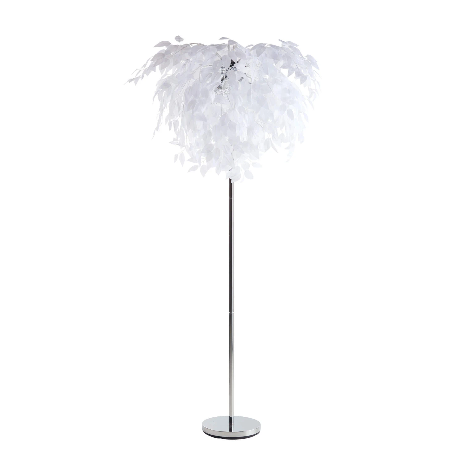 Arbusto Chrome White Feather 3 Light Floor Lamp 2 Arbusto Chrome White Feather 3 Light Floor Lamp - Image 2