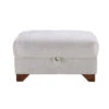 Mackenzie Ivory Chevron Textured Fabric Large Ottoman Storage Footstool