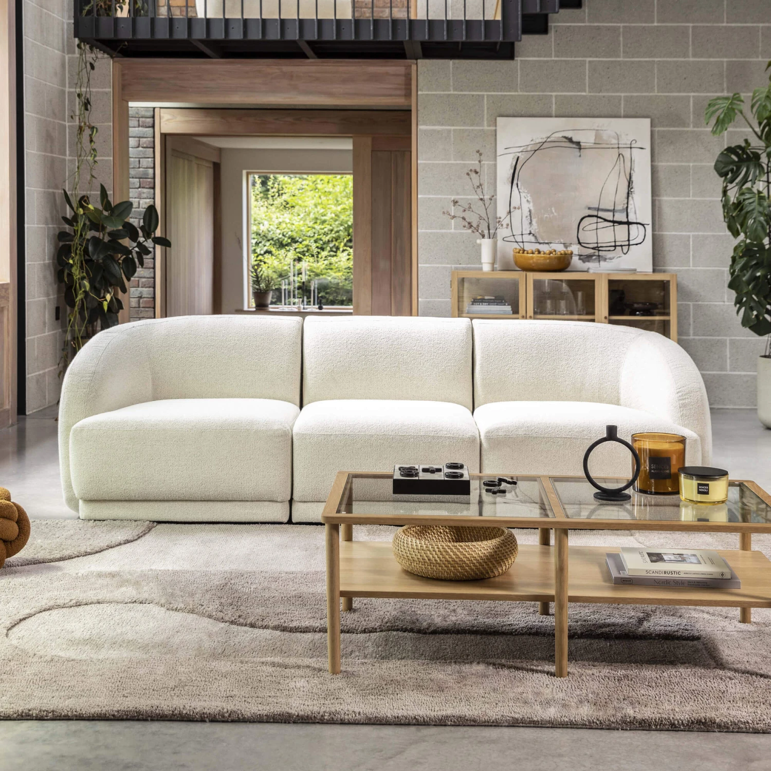Aarhus Off White Textured Fabric 3 Seater Sofa 1 Aarhus Off White Textured Fabric 3 Seater Sofa