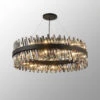 Azio Satin Black & Smoked Round 100cm Pendant Light