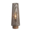 Howie Tall Conical Shear Brown & Dark Wood 52.5cm Table Lamp