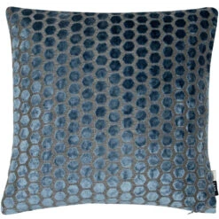 Jorvik Large Blue Velvet Geometric Cushion
