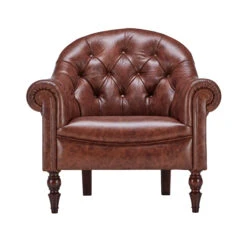 Tetrad Beaton Mahogany Brown Leather Armchair