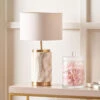 PACIFIC Carrara Natural Stone Effect Ceramic Table Lamp