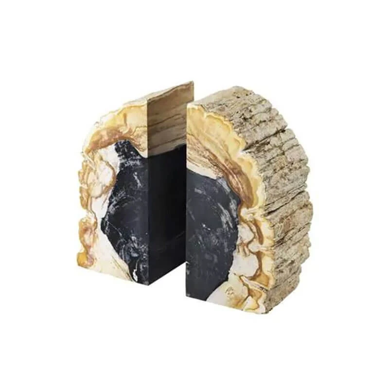 Eichholtz Opia Set Of 2 Petrified Wood Bookend 3 Eichholtz Opia Set Of 2 Petrified Wood Bookend - Image 3