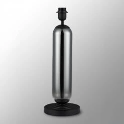 Ariah Satin Black & Smoke Fade Glass Tubular Table Lamp Base